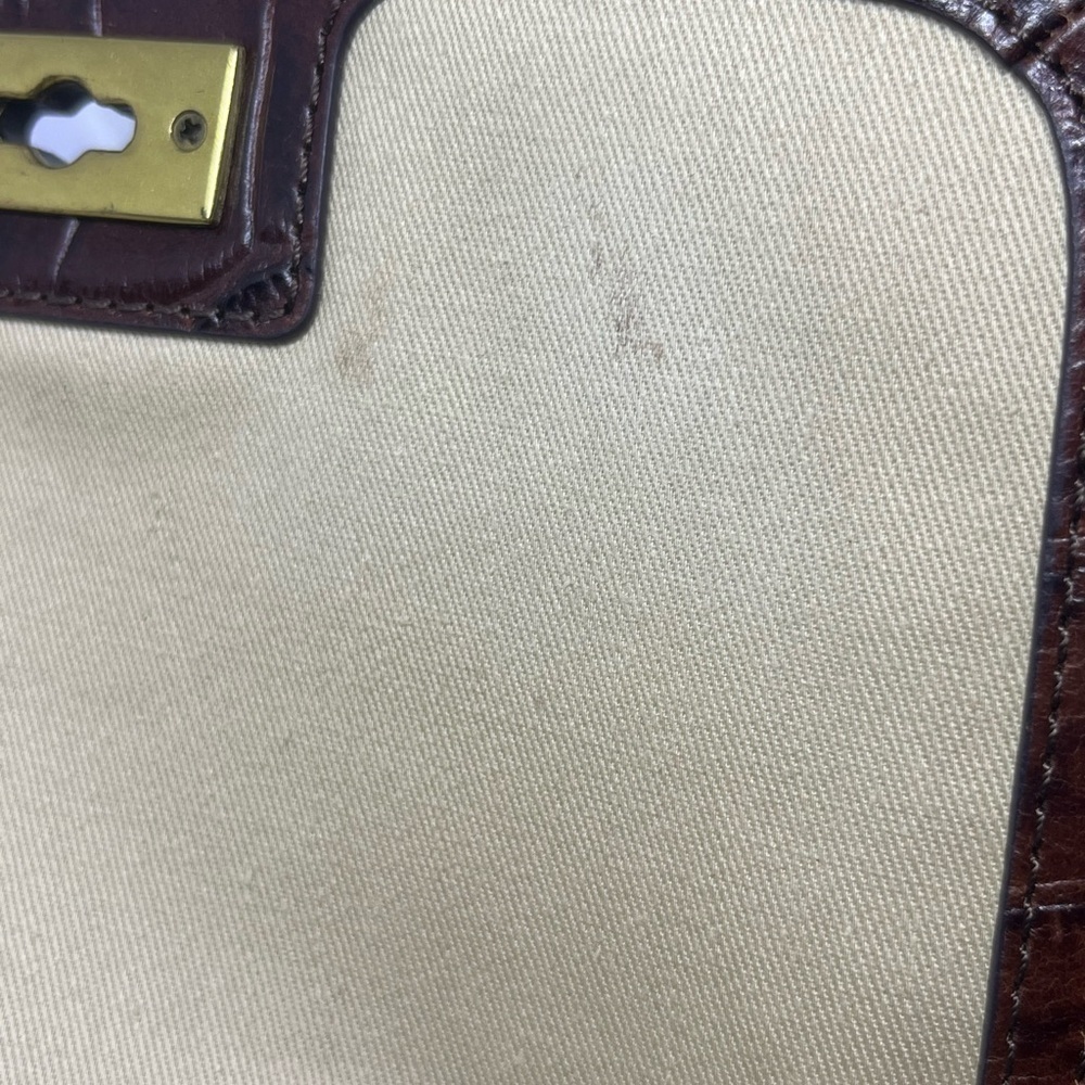 FOSSIL MEMOIR SMALL FLAP Brown Croc-Embossed Leather CROSSBODY BAG. - Picture 6 of 9